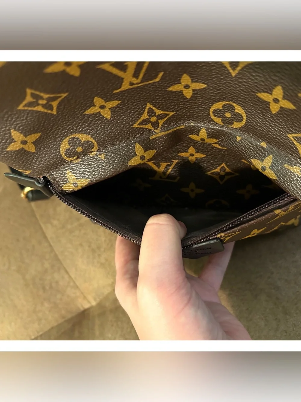 Louis V Brown And Tan monogram Logo Mini Backpack